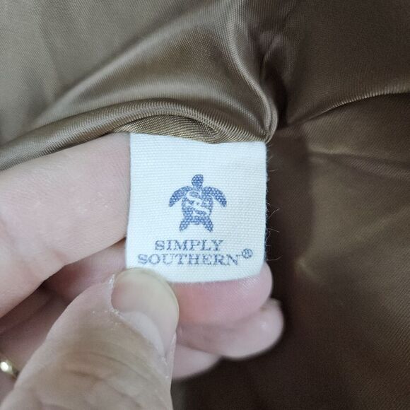 Simply Southern Women's Size S Sherpa Full Zip Vest Mottled Brown Faux Fur - Picture 8 of 15